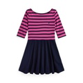 Toddler and Little Girls Striped Ponte Dress