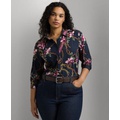 Plus Size Long-Sleeve Floral Shirt