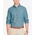 Mens Long Sleeve Classic-Fit Chambray Shirt