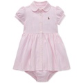 Baby Girls Striped Knit Oxford Dress