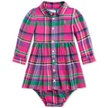 Baby Girls Cotton Plaid Twill Dress