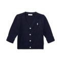 Baby Boys Combed Cotton V Neck Cardigan