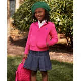 Toddler & Little Girls Mini-Cable Cotton Full-Zip Hoodie