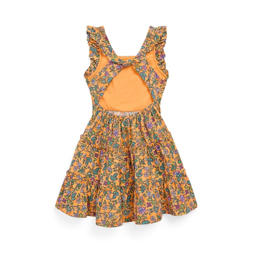 폴로 랄프로렌 Toddler and Little Girls Floral Ruffled Cotton Jersey Dress