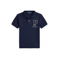 Toddler and Little BoysCotton Mesh Letterman Polo Shirt