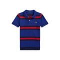 Toddler and Little Boys Striped Cotton Mesh Polo Shirt