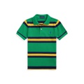 Toddler and Little Boys Striped Cotton Mesh Polo Shirt