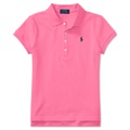 Big Girls Stretch Cotton Mesh Polo Shirt