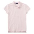 Big Girls Stretch Cotton Mesh Polo Shirt