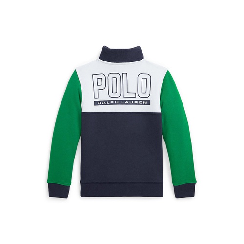 폴로 랄프로렌 Toddler and Little Boys Logo Fleece Quarter-Zip Pullover Sweatshirt