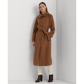 Womens Single-Breasted Belted Maxi Coat