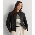 Petite Leather Moto Jacket