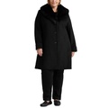 Plus Size Faux-Fur-Collar Coat