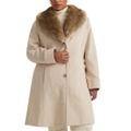 Plus Size Faux-Fur-Collar Coat