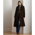 Womens Faux-Fur Single-Breasted Coat