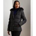 Womens Faux-Fur Hooded Puffer Coat