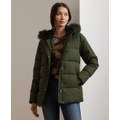 Womens Faux-Fur Hooded Puffer Coat