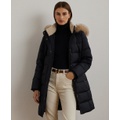 Womens Faux-Fur Hooded Puffer Coat