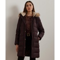 Womens Faux-Fur Hooded Puffer Coat