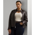 Plus Size Leather Moto Jacket