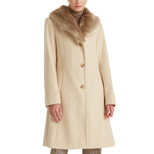 폴로 랄프로렌 Womens Faux-Fur-Collar Coat