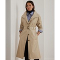 Womens Double-Breasted Belted Trench Coat