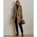 Womens Belted Water-Resistant Trench Coat