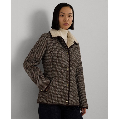 폴로 랄프로렌 Womens Faux-Sherpa-Collar Quilted Coat