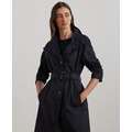 Womens Stand-Collar Maxi Trench Coat