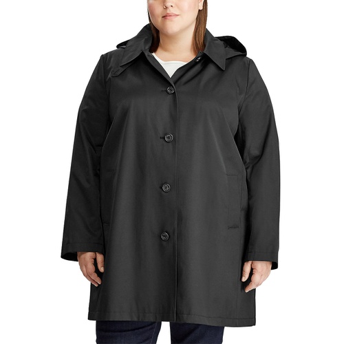 폴로 랄프로렌 Womens Plus Size Hooded A-Line Raincoat Created for Macys