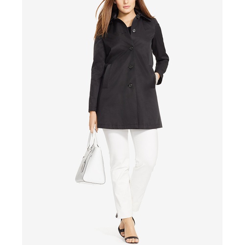 폴로 랄프로렌 Womens Plus Size Hooded A-Line Raincoat Created for Macys