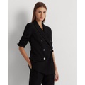 Womens Double-Breasted Wool Crepe Blazer