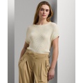 Womens Rib-Knit Crewneck Sweater Regular & Petite