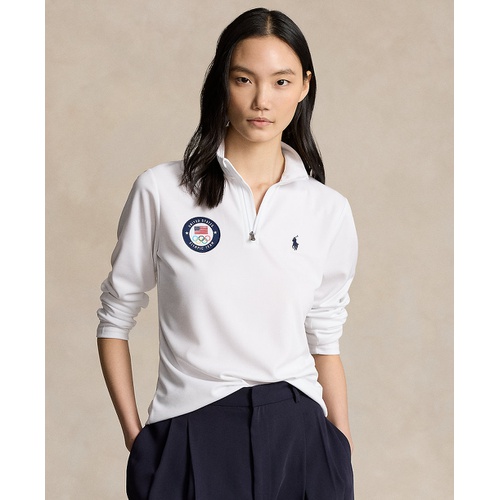 폴로 랄프로렌 Womens Team USA Micro-Dot Mesh Quarter-Zip