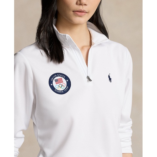 폴로 랄프로렌 Womens Team USA Micro-Dot Mesh Quarter-Zip