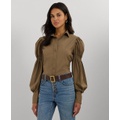 Womens Blouson-Sleeve Shirt