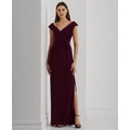 Womens Off-The-Shoulder Jersey Gown