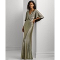 Womens Twisted Metallic Gown