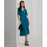 Womens Belted Georgette Dress