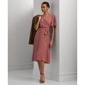 Womens Belted Georgette Dress