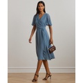 Womens Belted Georgette Dress