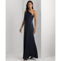 Womens One-Shoulder Satin Gown