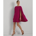 Womens Georgette Cape Dress