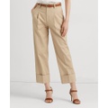 Double-Faced Stretch Cotton Ankle Pants