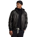 Mens Leather Hooded Jackett