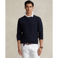 Mens Textured Cotton Crewneck Sweater