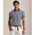 Mens Classic-Fit Striped Mesh Polo Shirt