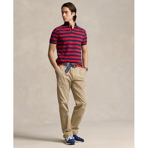 폴로 랄프로렌 Mens Classic-Fit Striped Mesh Polo Shirt