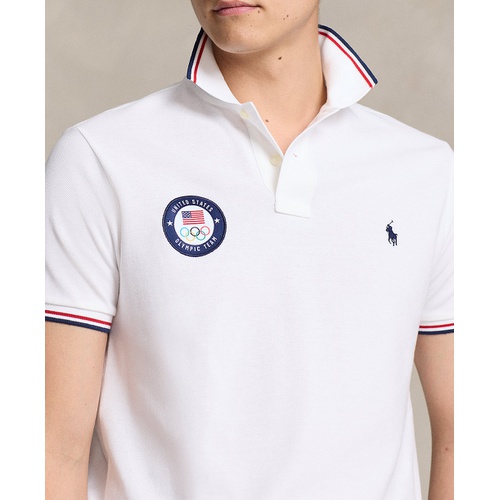 폴로 랄프로렌 Mens Team USA Custom Slim-Fit Mesh Polo Shirt