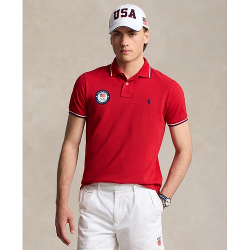 폴로 랄프로렌 Mens Team USA Custom Slim-Fit Mesh Polo Shirt